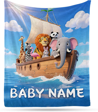 Ship Next Day, Personalized Baby Blanket – Printed in USA, Custom Baby Blanket for Boys & Girls