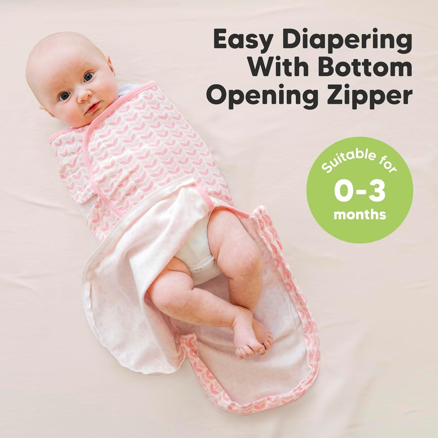 Baby Swaddle Sleep Sacks with Zipper - 3-Pack Swaddles for Newborns 0-3 Months, Infant, Baby Girls