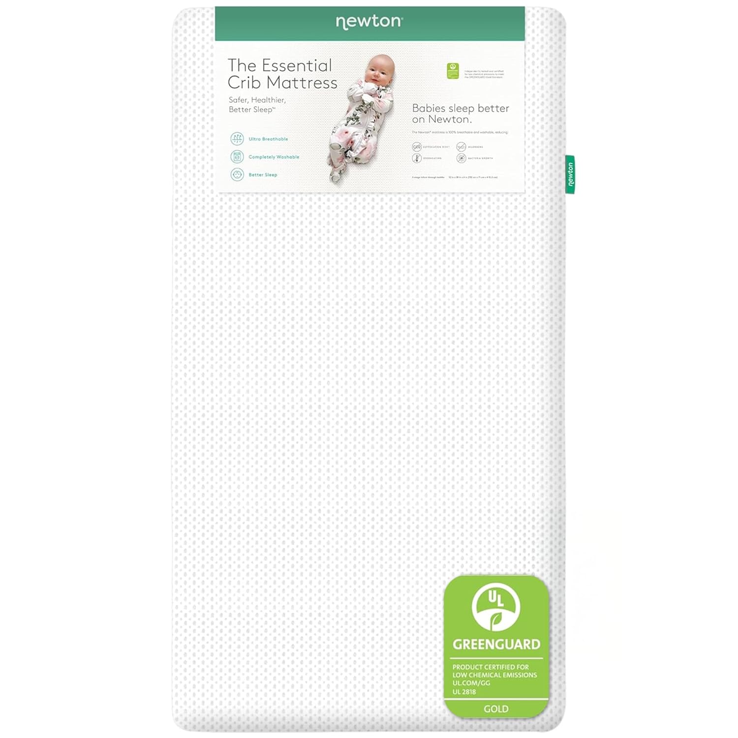 Newton Baby Essential Crib Mattress - Safe, Ultra-Breathable & Machine Washable Infant Crib