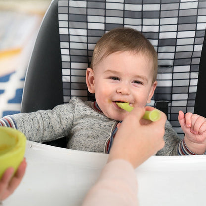 Olababy 3 Piece Parent Led and Baby Led Weaning First Feeding Set, Includes Training Spoon, Feeding Spoon and Steambowl