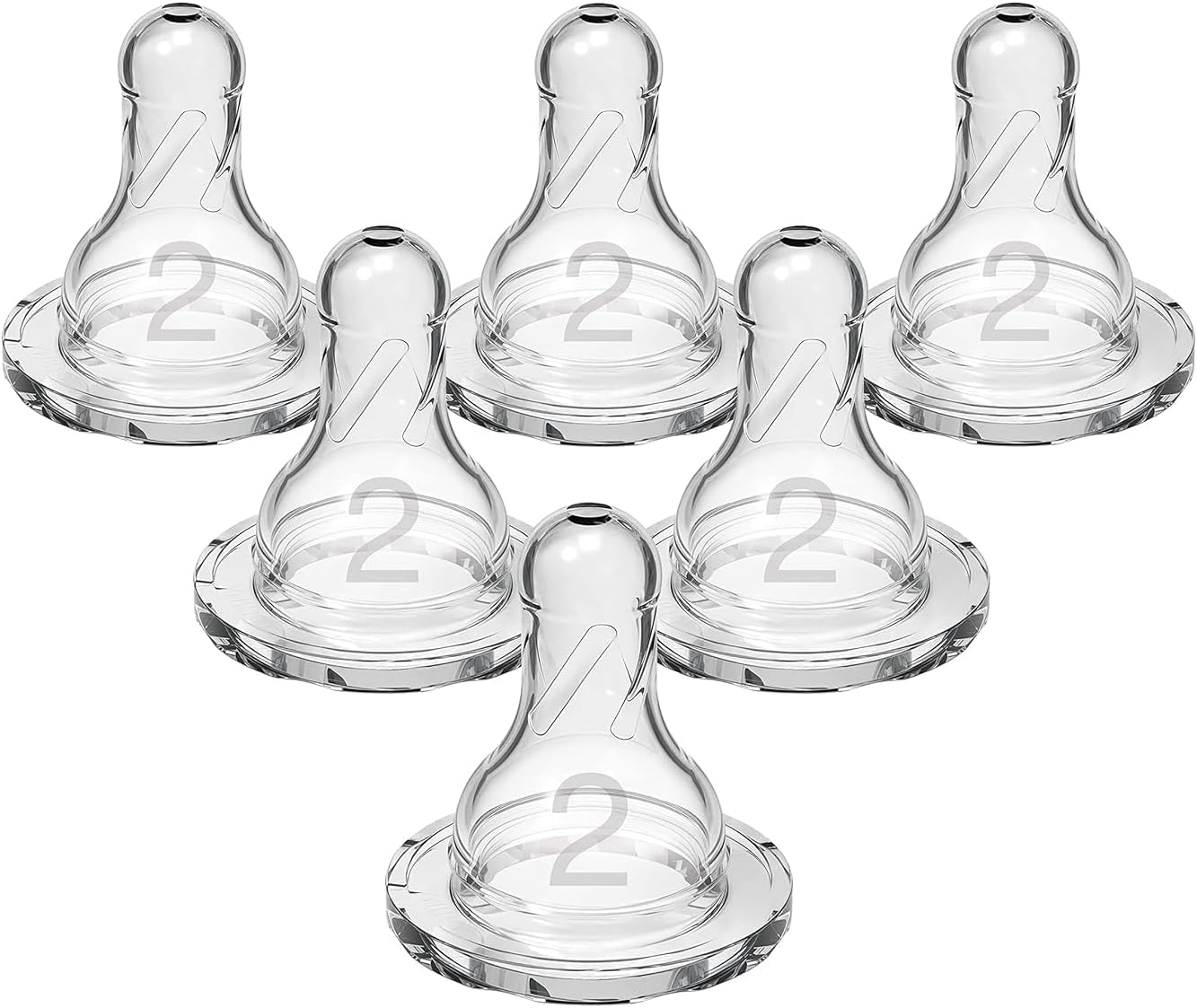 Dr. Brown’s Natural Flow Level 2 Narrow Baby Bottle Silicone Nipple, Medium Flow, 3m+, 100%