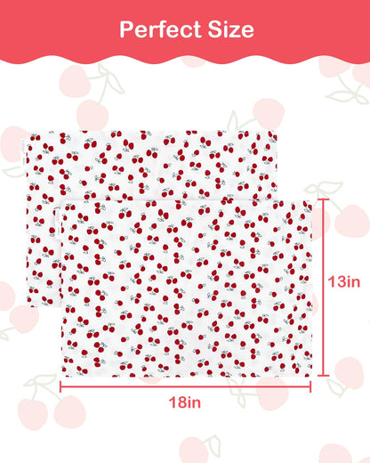 ALVABABY Toddler Pillowcases 2 Pack Muslin Cotton Kids Pillow Cover Fit 13"x 18" or 12"x16" Envelope for Girl Boy Sleepy Travel 2TPM01A
