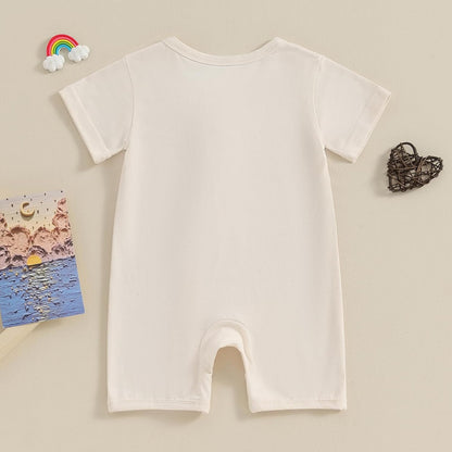 Merqwadd Baby Boy Girl 2 Pack Romper Short Sleeve Zipper Jumpsuit Plain Summer Clothes