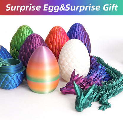 Easter Eggs 3D Printed Dragon Egg Dragon Eggs with Dragon Inside Fidget Toys Pendant Desk Decorative Easter Egg Fillers Easter Gifts for Boys Kids Home Office Decor (Silk Red)