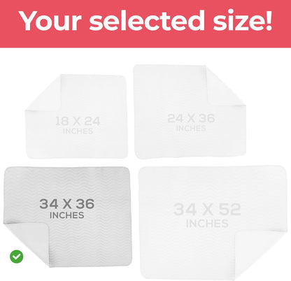 Utopia Bedding Washable Underpads 34" x 36" (Pack of 4), Waterproof Reusable Heavy Absorbency