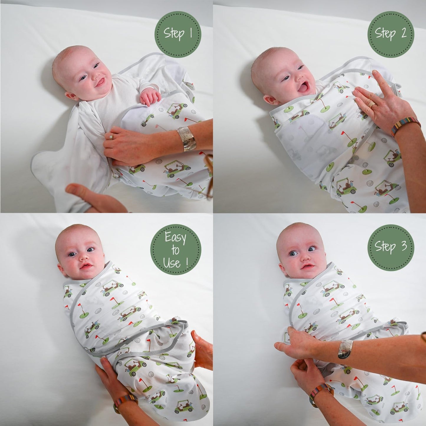 LollyBanks Baby Swaddles, 100% Organic Cotton Sleep Swaddle Sacks 3-6 Months, Newborn Swaddles with Easy Change Zipper, Swaddle Blanket Wrap, Baby Registry Must Haves (Teddy Bear Print)
