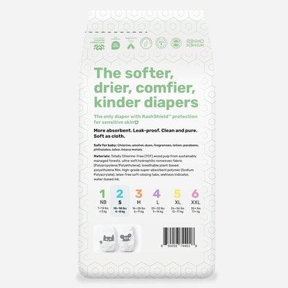 PARASOL Clear+Dry Disposable Diapers | RashShield Protection, Leakproof Design, Hypoallergenic Diaper Set | Size 2 (10-18 lbs.) 72 Count