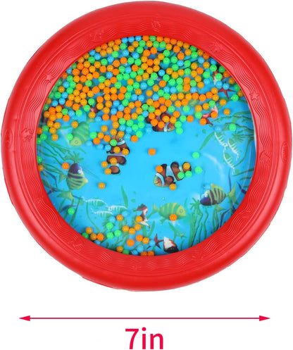 Musfunny Ocean Drum Wave Bead Drums Gentle Sea Sound Music Gift Musical Educational Sea Sound Drum Tool for Kid Child Baby (Red)