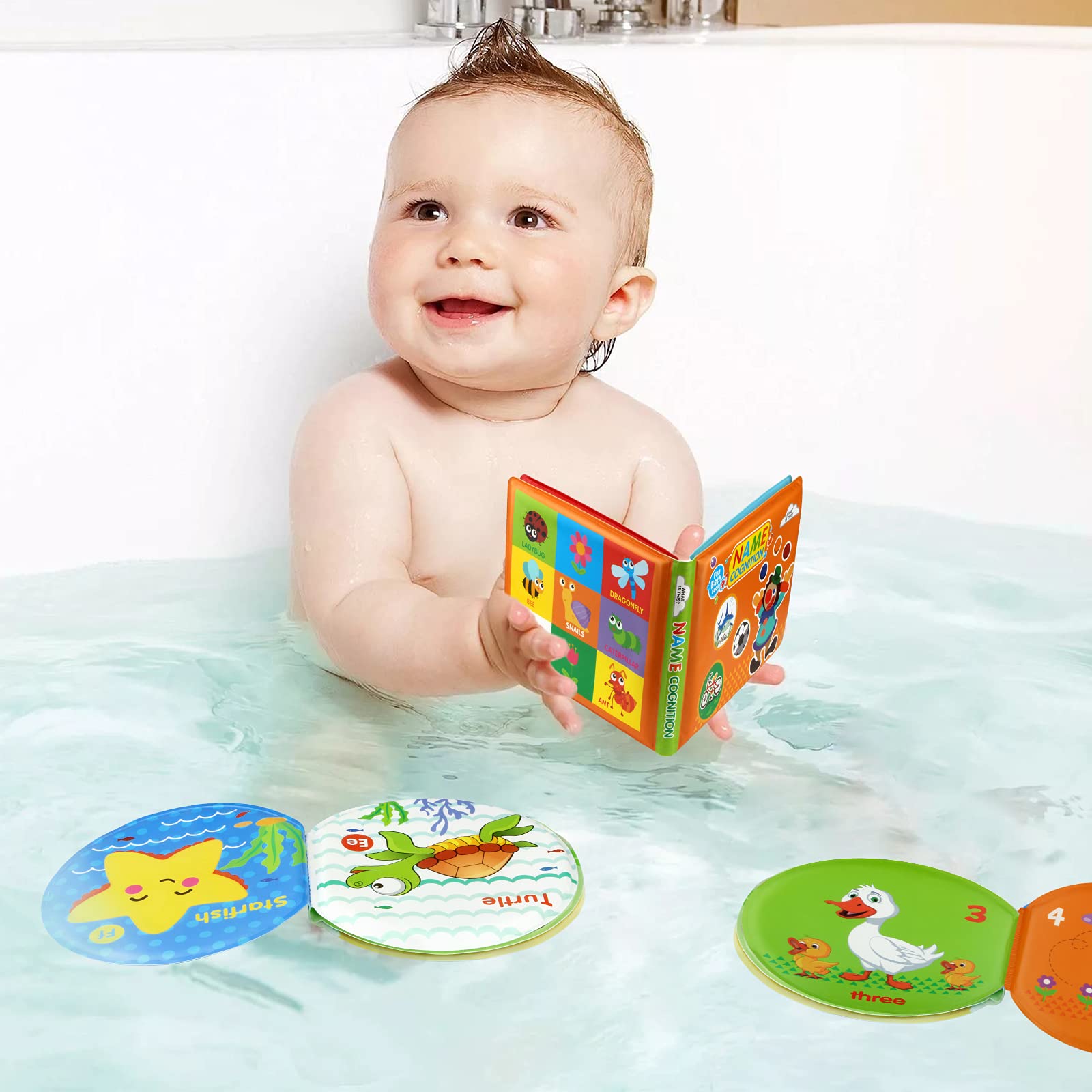 Baby Bath Toys, Nontoxic Bath Books for Babies Bath Time, Bathtub Toys for Toddlers 6 to 12 18