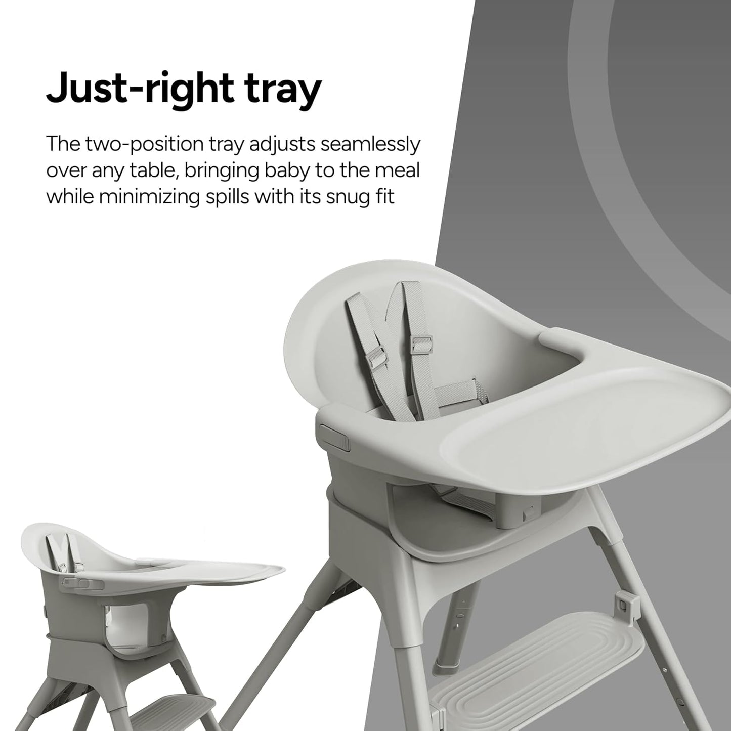 Mompush Olli 7-in-1 Convertible High Chair for Babies and Toddlers – Adjustable Height & Footrest