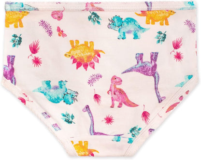 Burt's Bees Baby Toddler Girls' Underwear Set of 5 - Solids, Stripes,Prints, Tag-Free with Sizes for 2T to 8 Years Old