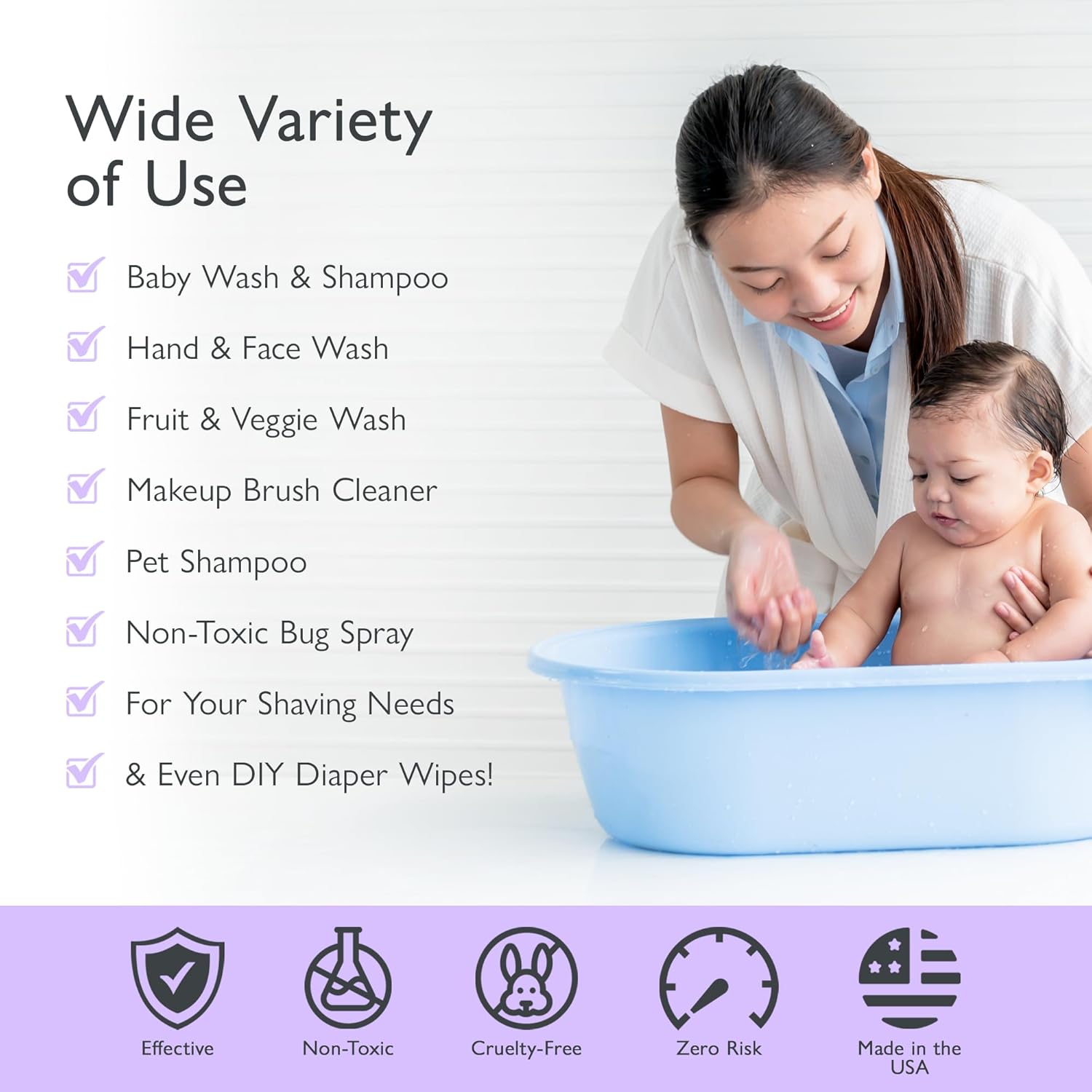 SoCal Suds & Company - 2-in-1 Organic Foaming Baby Shampoo & Body Wash Castile Soap Refill - Gentle