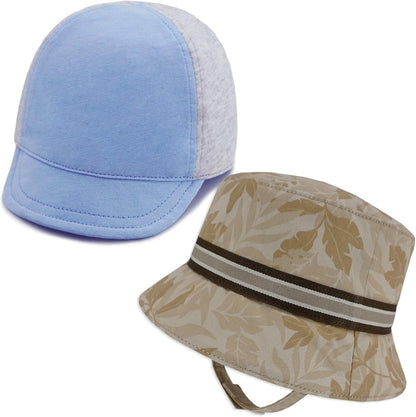 Keepersheep Baby Reversible Baseball Cap Infant Sun Hat, Cotton Knit Soft Brim for Infant Toddler, Summer Outdoor Unisex