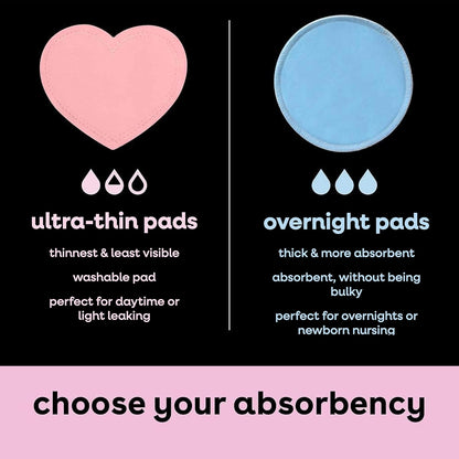 Bamboobies Women’s Nursing Pads, Reusable and Washable for Daily Use, Leak-Proof Pads for
