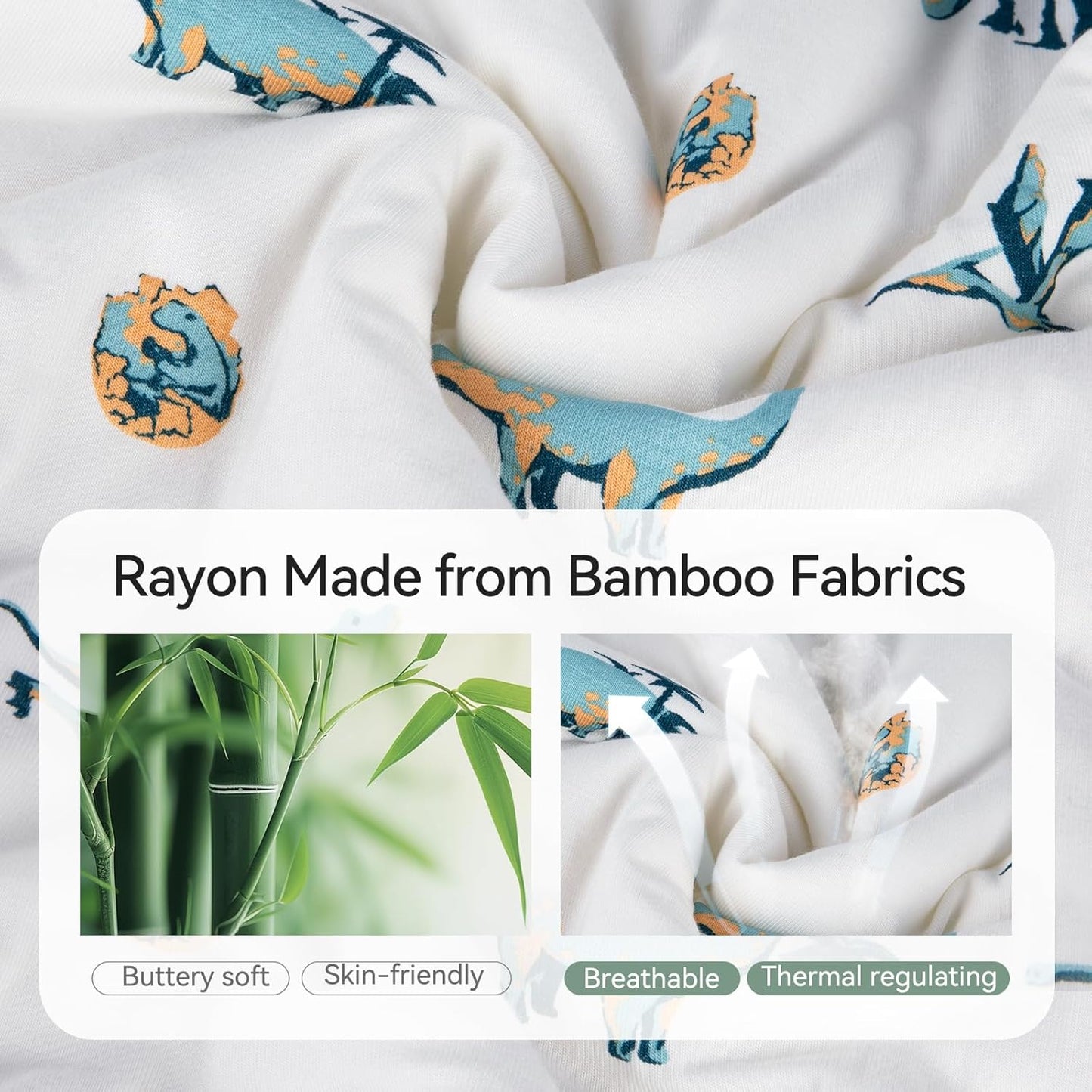 BubblePanda Rayon Made From Bamboo Baby Pajamas Baby Clothes for Boys Girls Unisex Zip-Front Non-Slip Onesie Sleeper