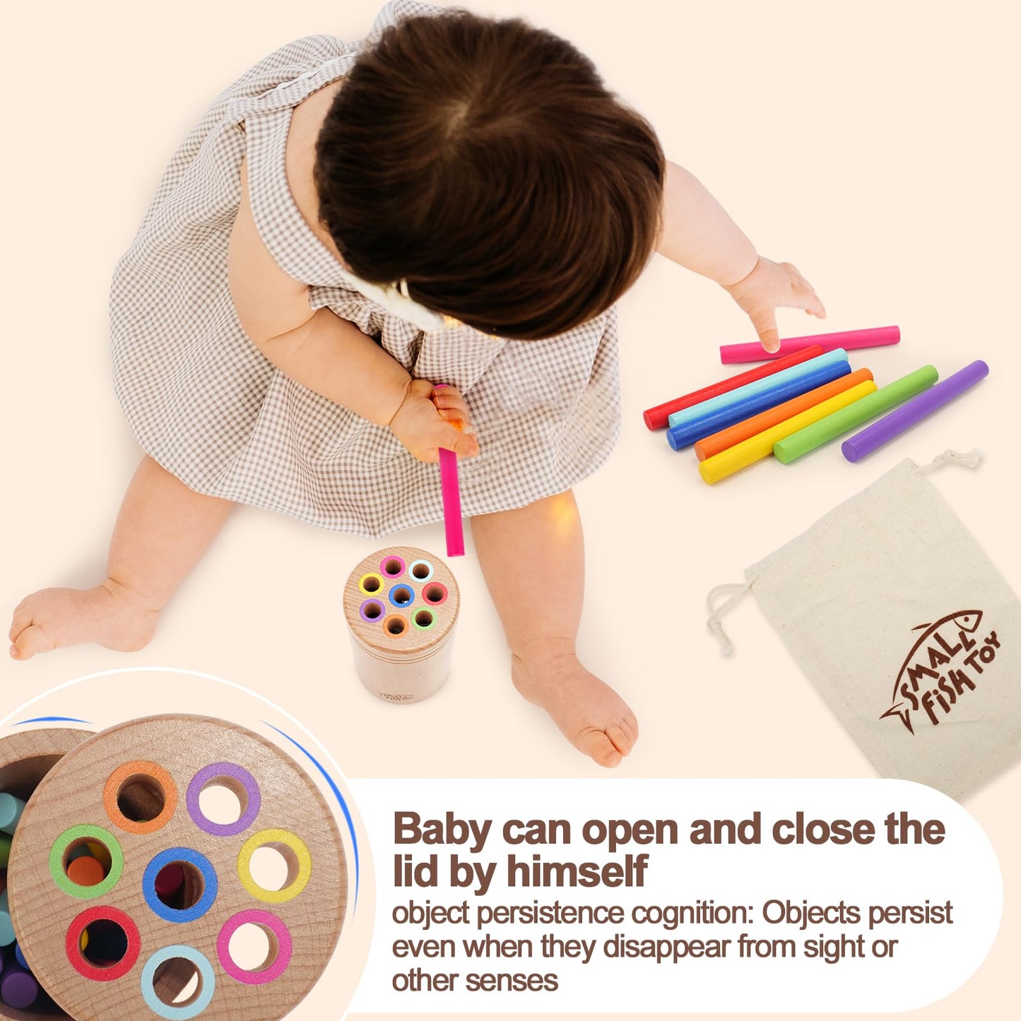 Montessori Toys for Toddlers 1-3 Wooden Fine Motor Learning Preschool Toys