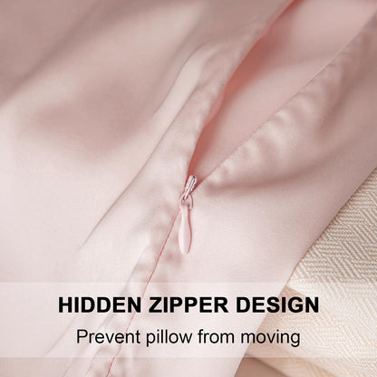 Mulberry Silk Pillowcase for Hair and Skin,Standard Size Cooling Silk Pillow Case with Hidden Zipper,Allergen Proof Dual Sides Soft Breathable Smooth Silk Pillow Cover for Women(Standard,Beige)