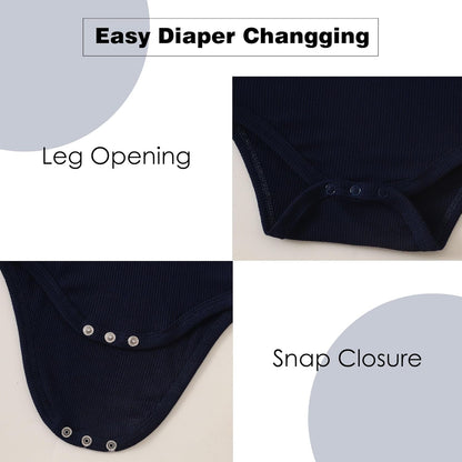 ROMPERINBOX Bamboo Onsies Baby Boy Short Sleeve 3 Pack Baby Bodysuit for Newborn Infant 0-24 Months, Viscose from Bamboo