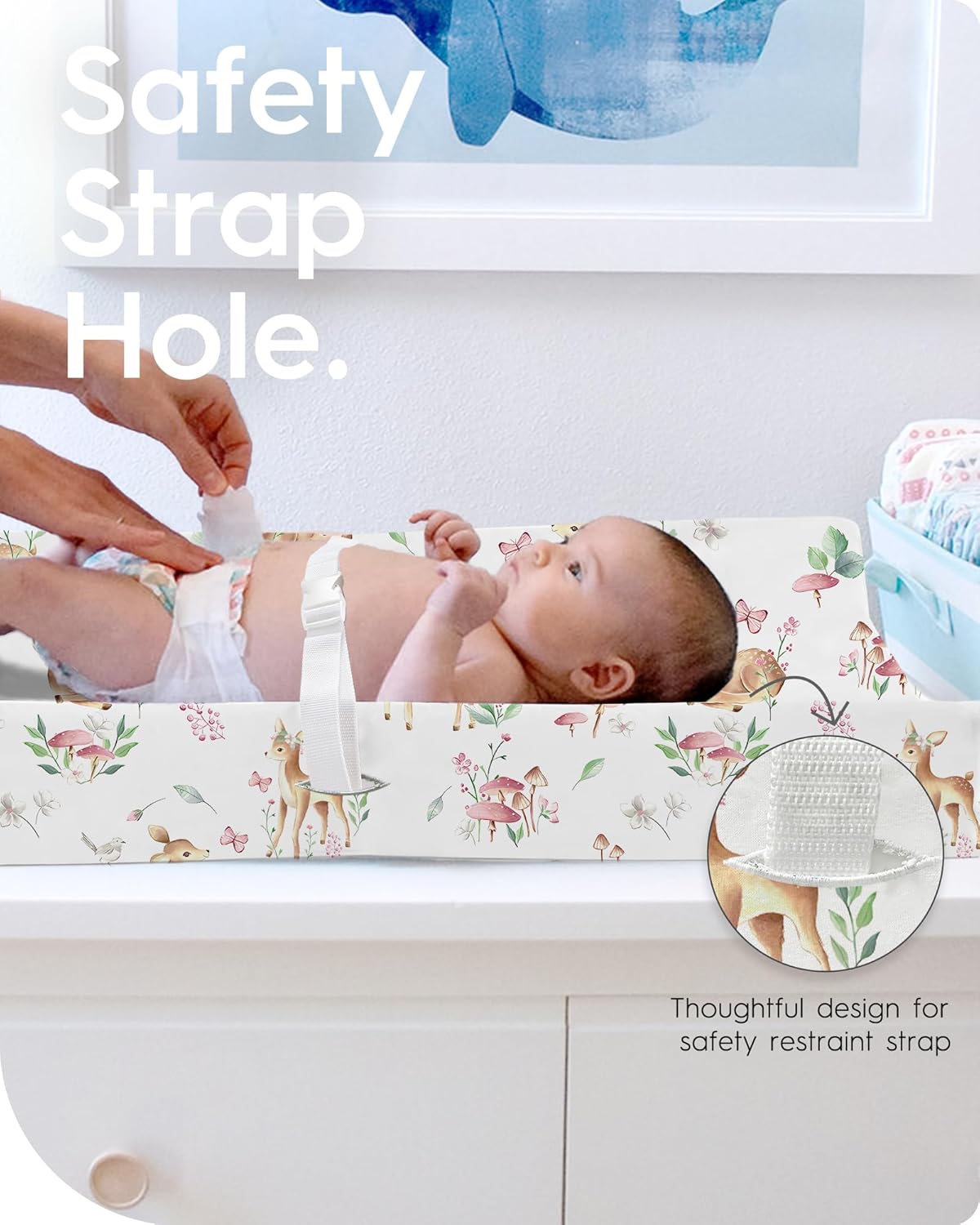 Changing Pad Cover for Girls Boys, TotBasic Premium Soft Changing Table Covers, Stretchy Jersey Changing Table Sheets - Fits All Standard Changing Pads - 2 Pack (Forest Bear & Bambi Deer)