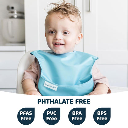 Tiny Twinkle Mess Proof Baby Bibs for Eating - Waterproof, Wipeable Bibs - Toddler Bibs - Travel