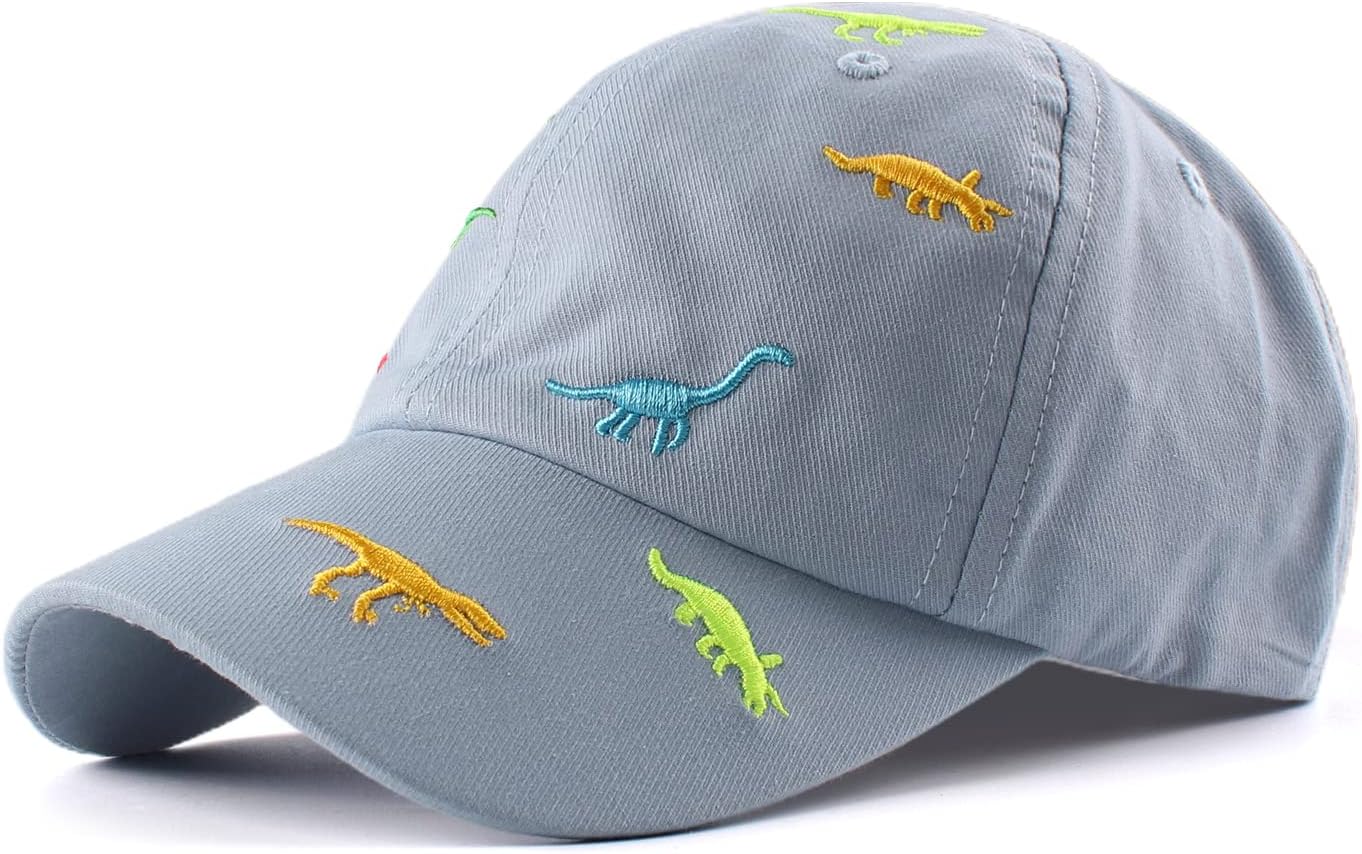 JANGANNSA Dinosaur Boys Girls Caps Embroidery Baby Baseball Caps Cotton Infant Toddler Kids Hat Spring Summer Autumn 2-6Y