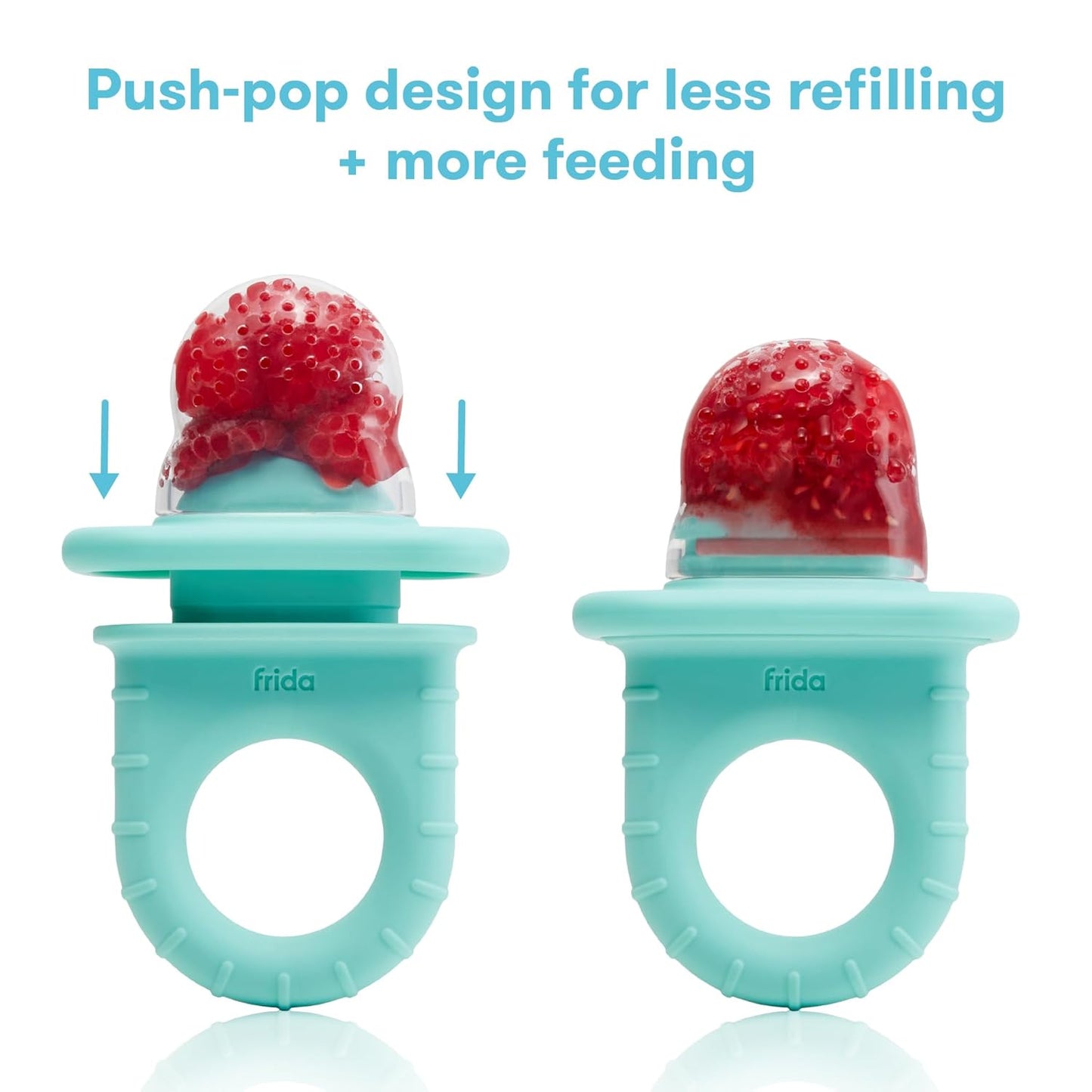 Frida Baby Push Pop Feeder, Baby Fruit Food Feeder to Safely Introduce New Foods, Fresh + Frozen