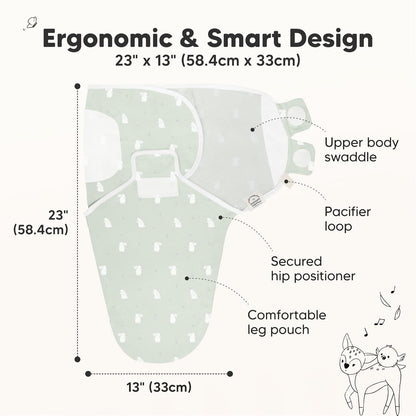 3-Pack Organic Baby Swaddle Sleep Sacks - Swaddles for Newborns, Infant 3-6 Months, Baby Girls, Boys, Soft & Snug Newborn Sleep Sack, Nursery Swaddling Blankets (Bunnies, L)