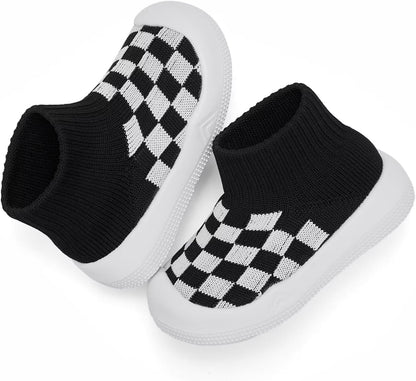 Eashi Baby Boy Girl Non-Skid Indoor Infant Walking Shoes Breathable Warm Elastic Sock Shoes with Memory Sole Protect Toes Outdoor Sneakers