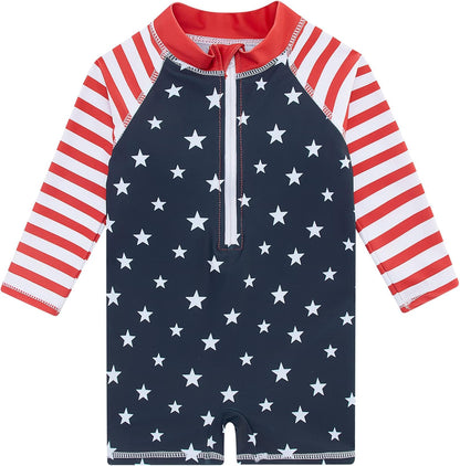 Funnycokid Baby Swimsuit Boy Toddler Bathing Suit Rash Guard UPF 50+ Swimwear 6 Months-4T
