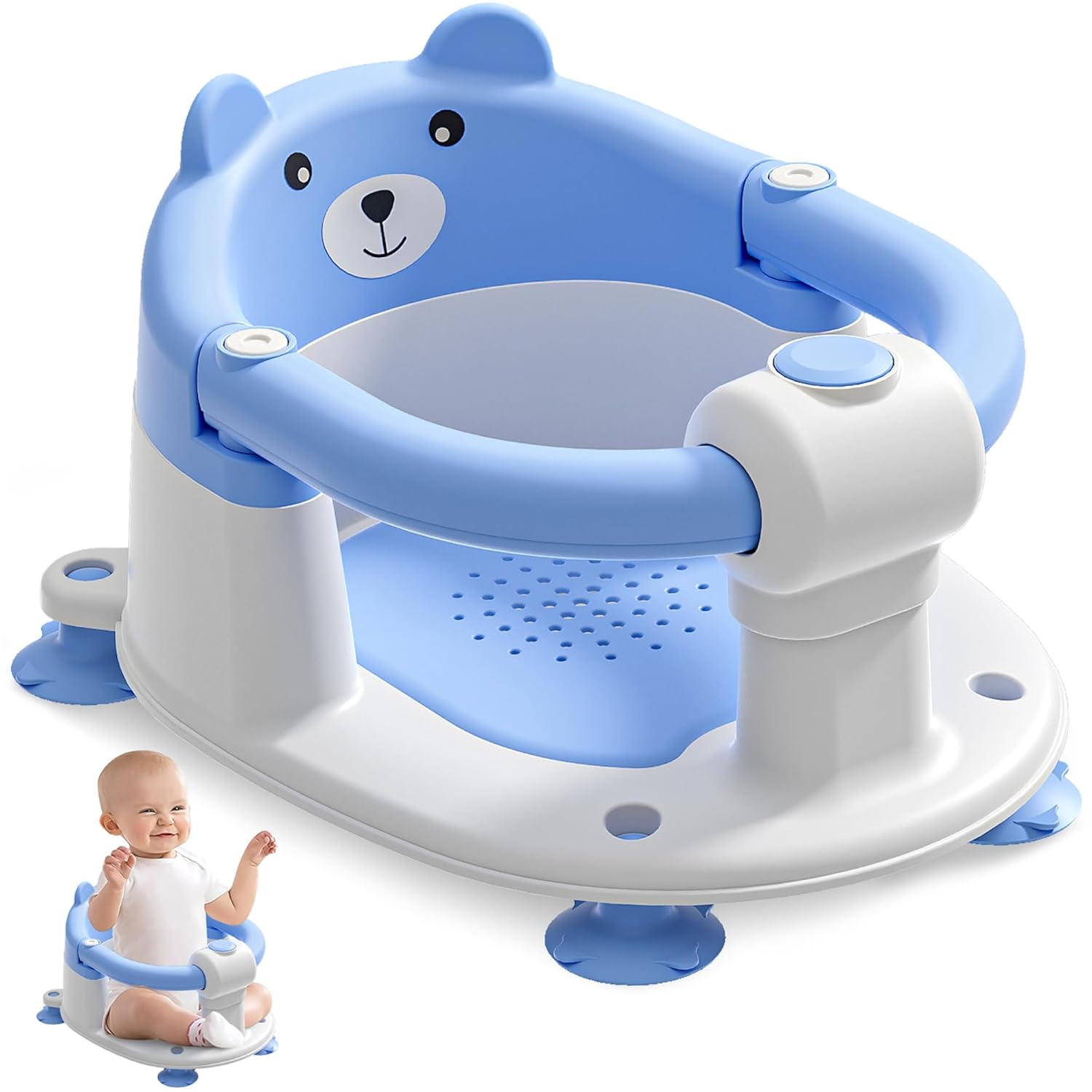 Baby Bath Seat for Babies 6 Months & up, Non-Slip Toddler Bath Seats for Babies Sitting Up, Safe