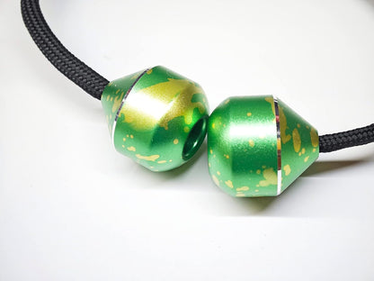Begleri Fidget Beads - Worry Fidget Beads Spin & Bump - Made of Aluminum Alloy - Creates a Bit of Magic for You (UFO-Yellow&Green)