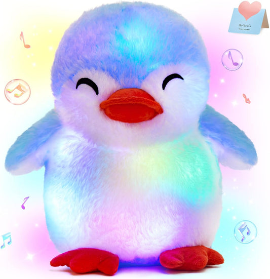 Glow Guards 12'' Musical Light up Penguin Stuffed Animal,Soft Penguin Plush Toy with LED Night Lights &Nursery Songs,Birthday Children's Day Hoilday Gift for Toddler Kids