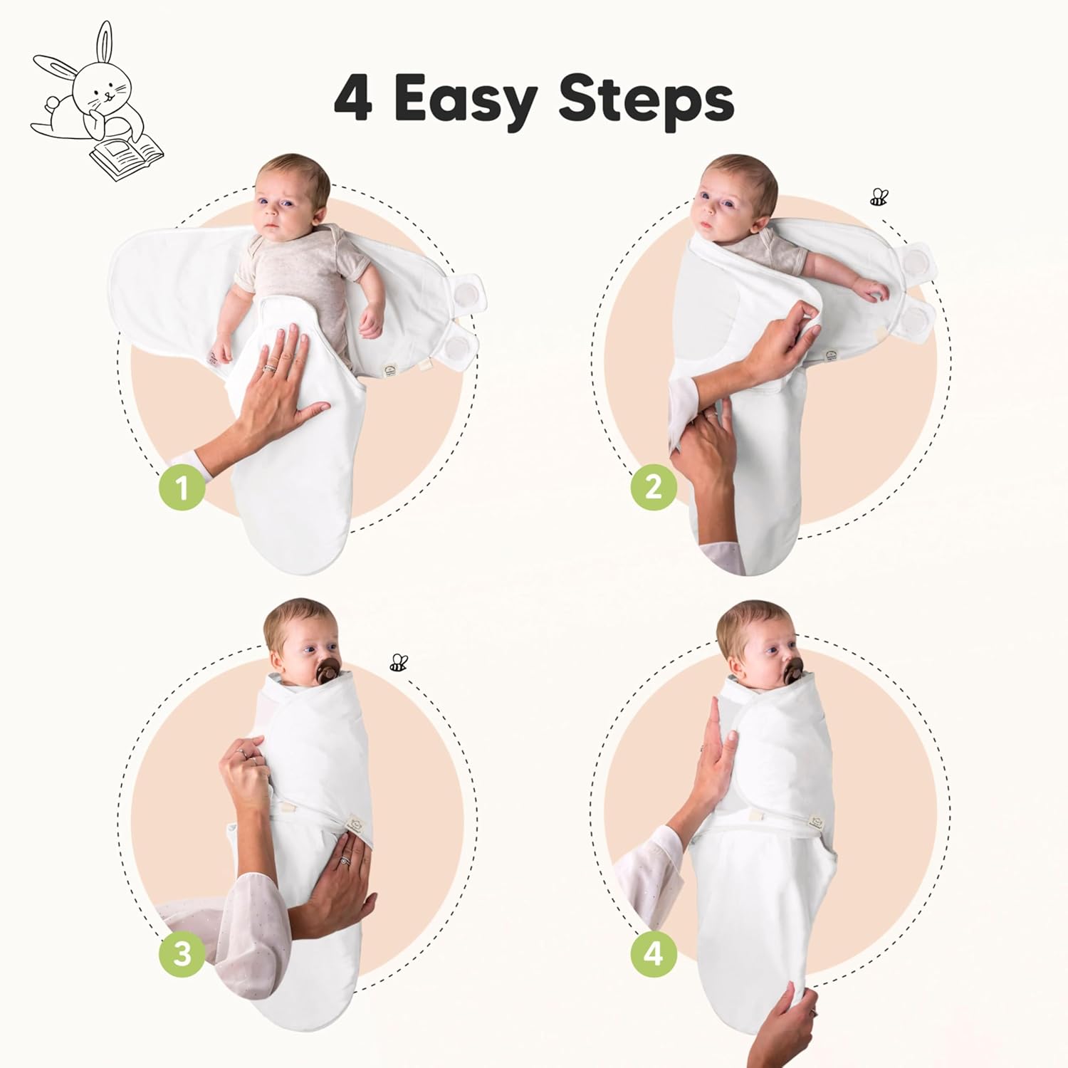 3-Pack Organic Baby Swaddle Sleep Sacks - Swaddles for Newborns, Infant 0-3 Months, Baby Girls
