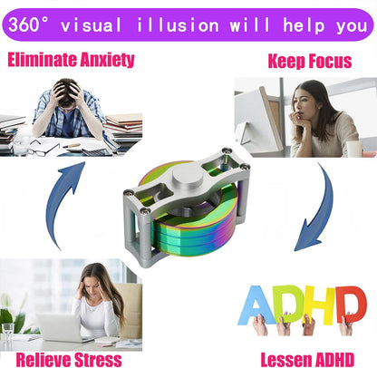 Desk-Kinetic-Toys Cool-Gadgets for Fidget: 20Mins Spinning-Tops, Cool-Stuff Figet Game for Adult Teen Children Kid, Optical-Illusion Stress Relief Gifts for Man Women Office School Home Christmas