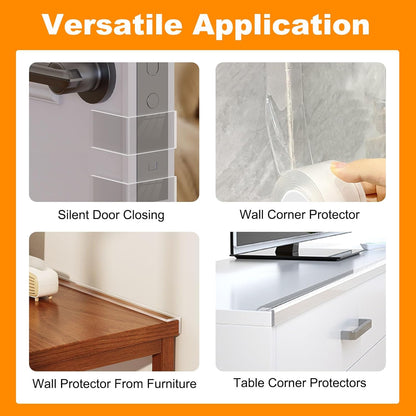 Clear Edge Protector Strip Sharp Edge Wrap Cover Tape,1.18 in x 9.84 FT,Self Adhesive Protective Bumper Guards for Cabinet Door Desk Glass Table Bed Furniture, Kitchen Countertop, Waterproof