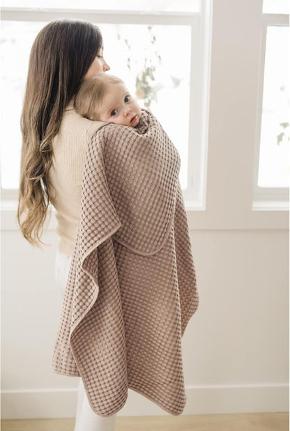 Konssy Waffle Baby Blanket - Soft & Cozy Nursery Swaddle Blanket, Lightweight Toddler Throw for