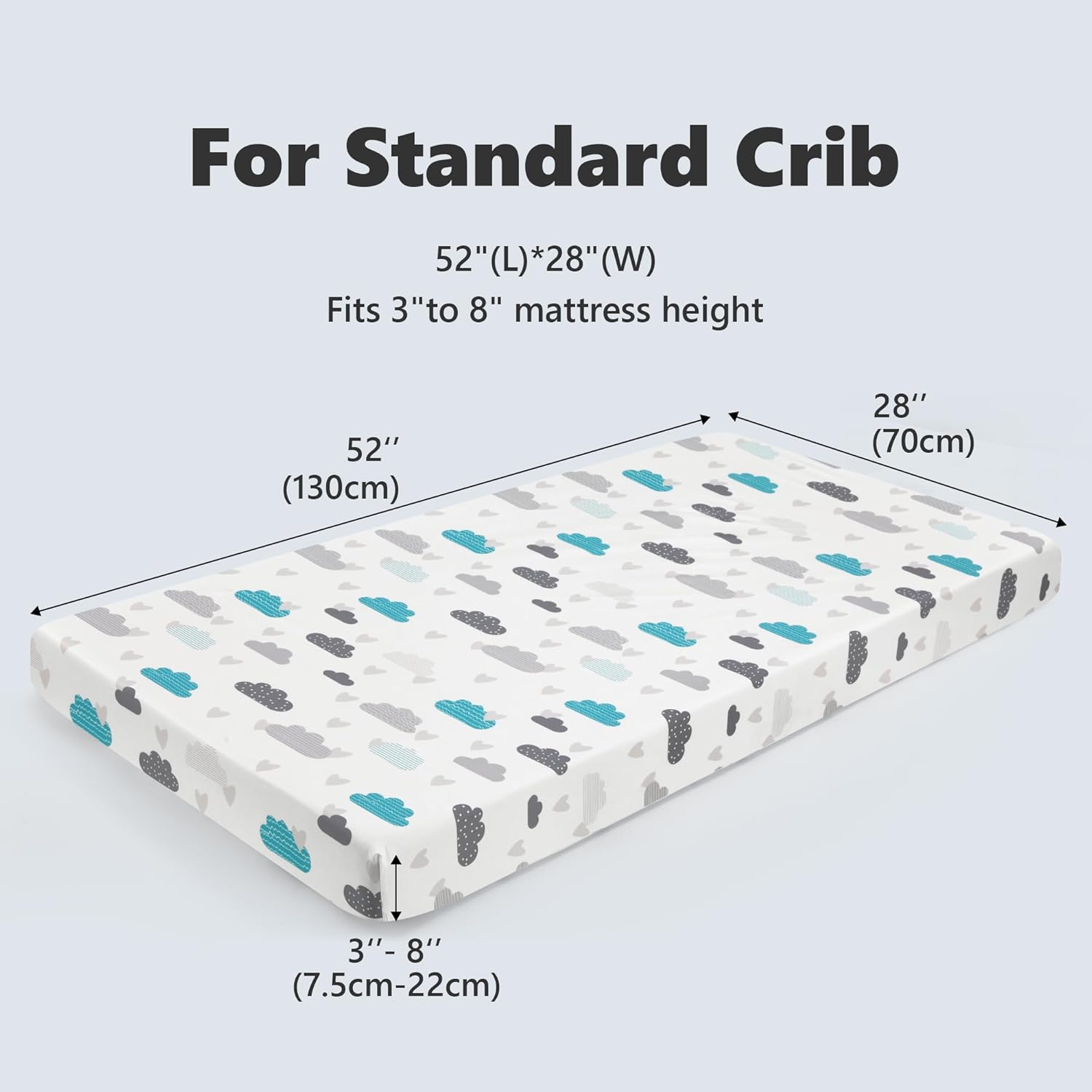 TILLYOU Baby Crib Sheets for Boys Girls, Super Soft Toddler Bed Sheets, 2 Pack Sheets for Standard