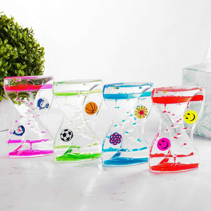 Super Z Outlet Colorful Liquid Motion Bubbler Desk Sensory Toy Timer Zig Zag Floating Rotating Circles for Play, Fidgeting, Captivating Distraction (Swirls)