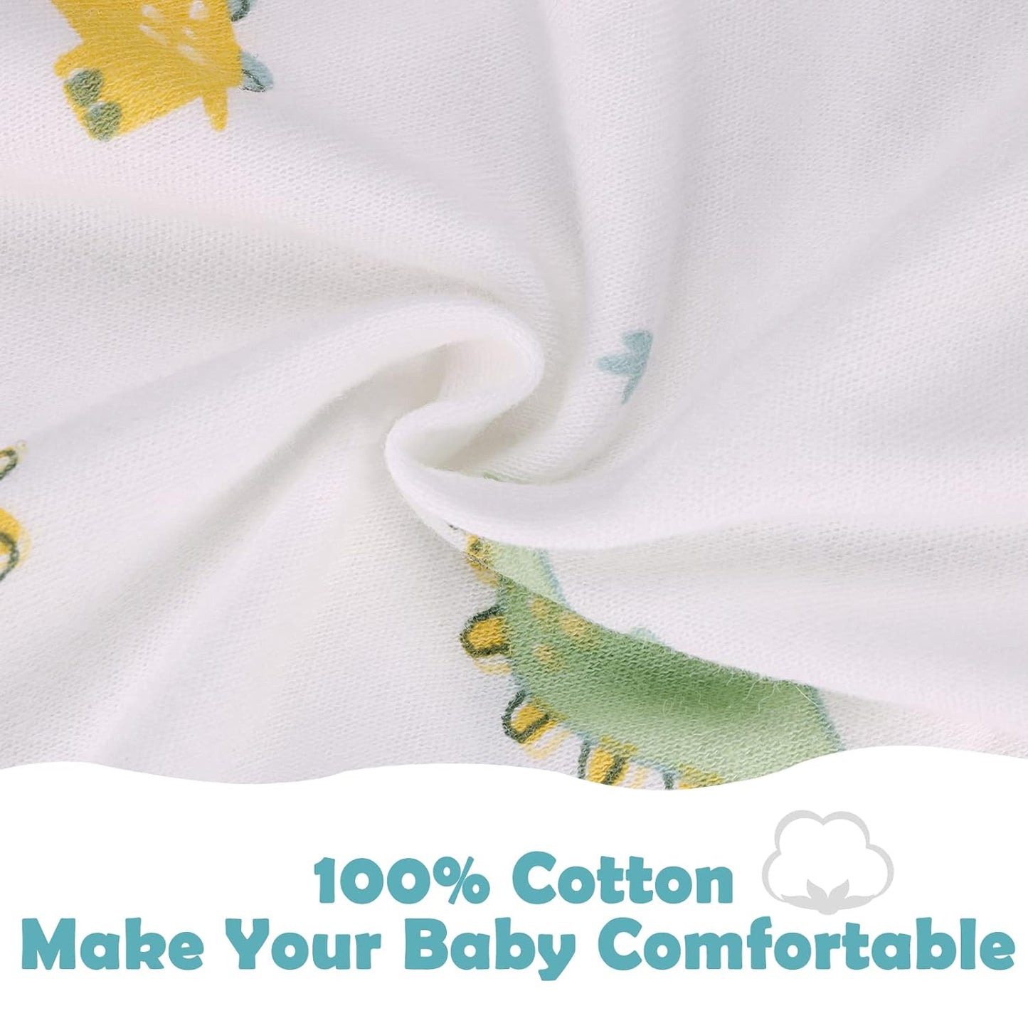 2 Pack Transition Swaddle with 2 Way Zipper, 2 in 1 Arms in/Out Transitional Arms Up Swaddle, 100% Cotton Newborn Swaddles Zipper Swaddles Baby Swaddling Sack Sleeping Sack 0-3 Months, Dinosaur & Bear