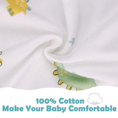 2 Pack Transition Swaddle with 2 Way Zipper, 2 in 1 Arms in/Out Transitional Arms Up Swaddle, 100% Cotton Newborn Swaddles Zipper Swaddles Baby Swaddling Sack Sleeping Sack 0-3 Months, Dinosaur & Bear