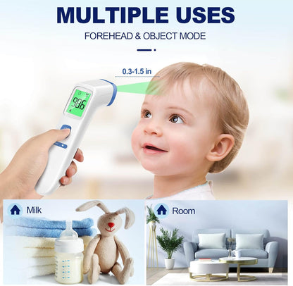 Thermometer for Adults and Kids, Digital Forehead Thermometer with Fever Alarm, Silent Mode &