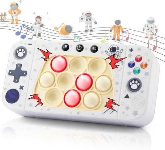 Fast Push Game Pop Fidget Toy for Kids, Quick Push Bubble Game 4 Modes Handheld Puzzle Game Sensory Toy Pop It Game Light Up Fidget Toy Gift for 3 to 12 Year Old Girls Boys (Astronaut)