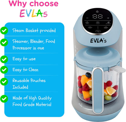 EVLA'S Baby Food Maker, Steamer, Blender, Baby Food Processor for Healthy Homemade Baby Food in