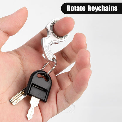 2pcs Key Chain Spinner Toys 0.67" Inner Diameter with 2pcs Key Rings, Finger Fidget Keychain Key