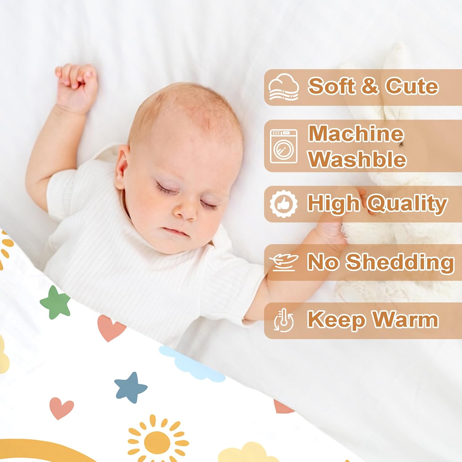 Ship Next Day, Personalized Baby Blanket – Printed in USA, Custom Baby Blanket for Boys & Girls