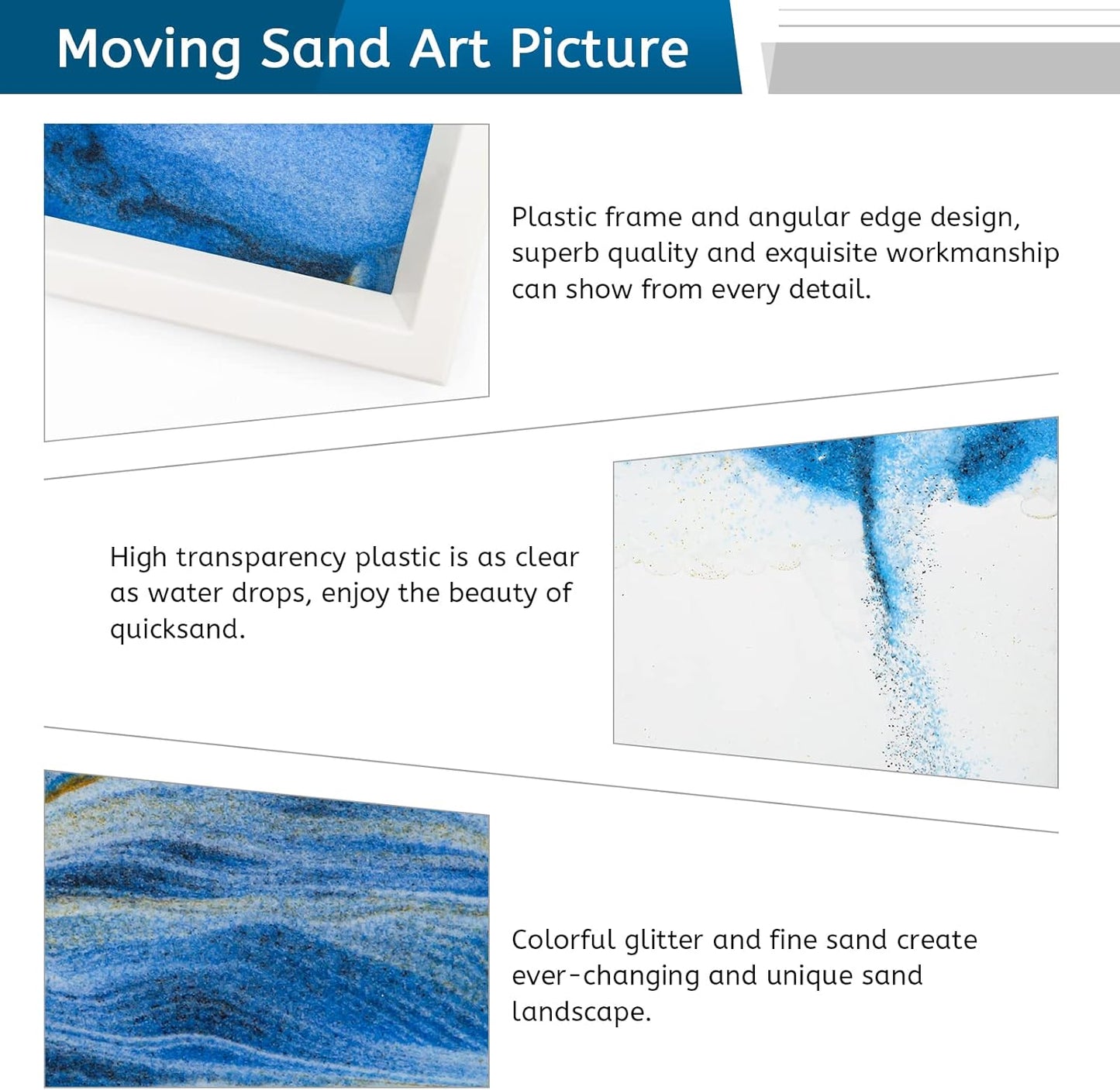 Coitak Liquid Motion Bubbler Timer and Sandscape Moving Sand Picture, 2 Pack Liquid Bubbler Relaxing Desk Toys, Moving Sand Art for Home Decor and Office