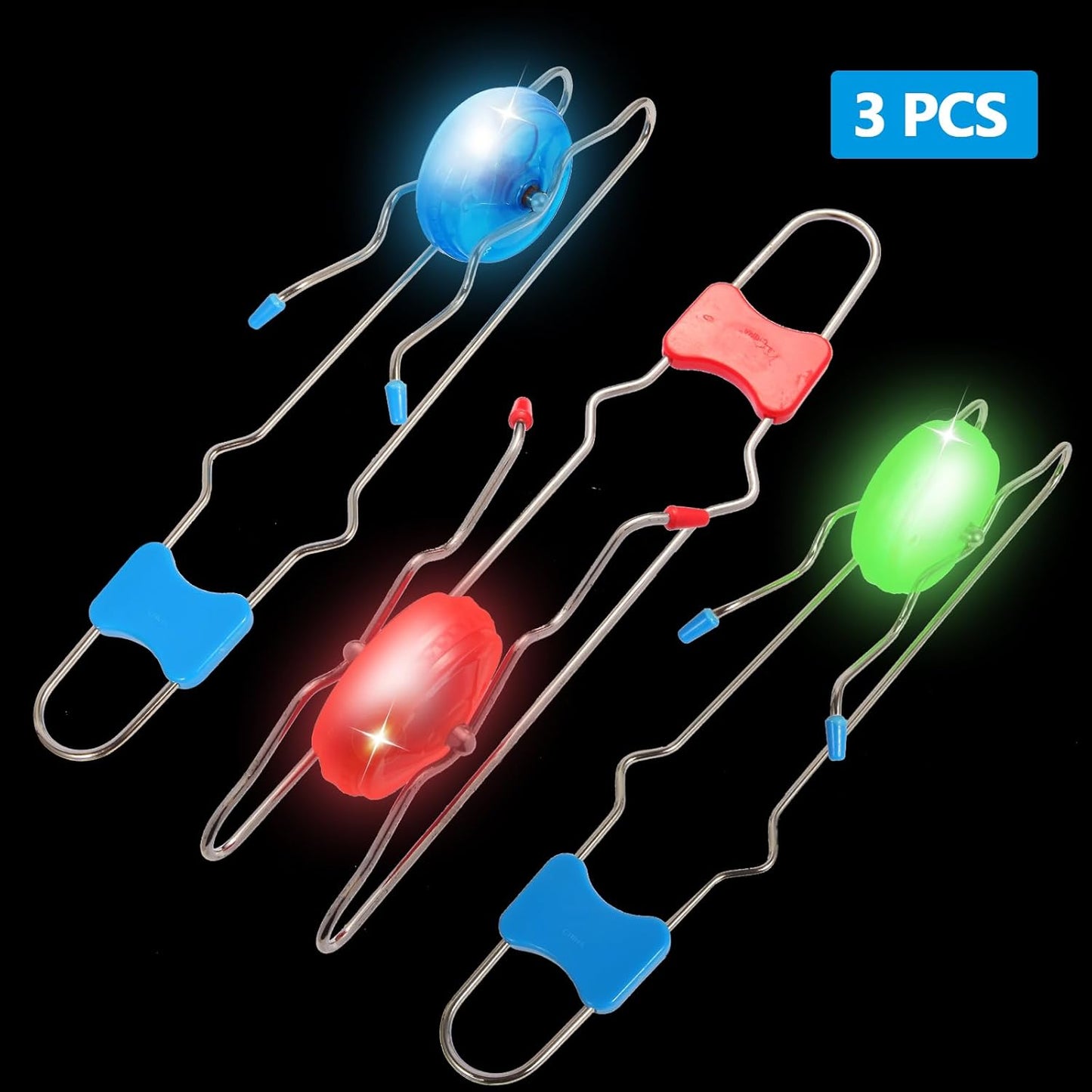 Retro Kids Light Up Gyro Wheel Set - includes 3 10-Inch Track Twisters, Spinning and Light Combo, to Capture Kid's Attention, Ideal for Easter, Birthdays, Christmas, and More