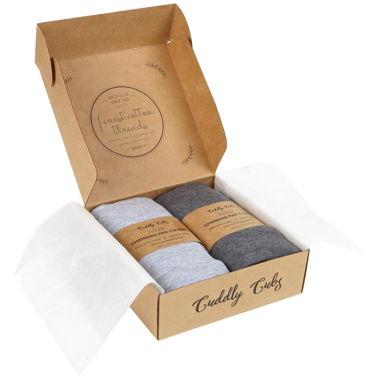 Cuddly Cubs Changing Pad Covers ??2 Pack ??Snuggly Soft Plush Cotton Changing Table Covers for Boy, Girl ??Fits Perfectly on Summer Infant and Other 16 x 32 Baby Changing Table Pads ??Heather Grey