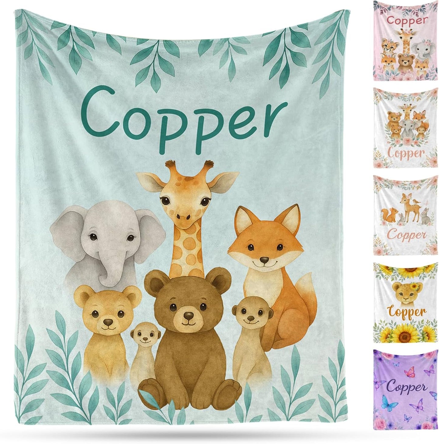 Ship Next Day, Personalized Baby Blanket – Printed in USA, Custom Baby Blanket for Boys & Girls