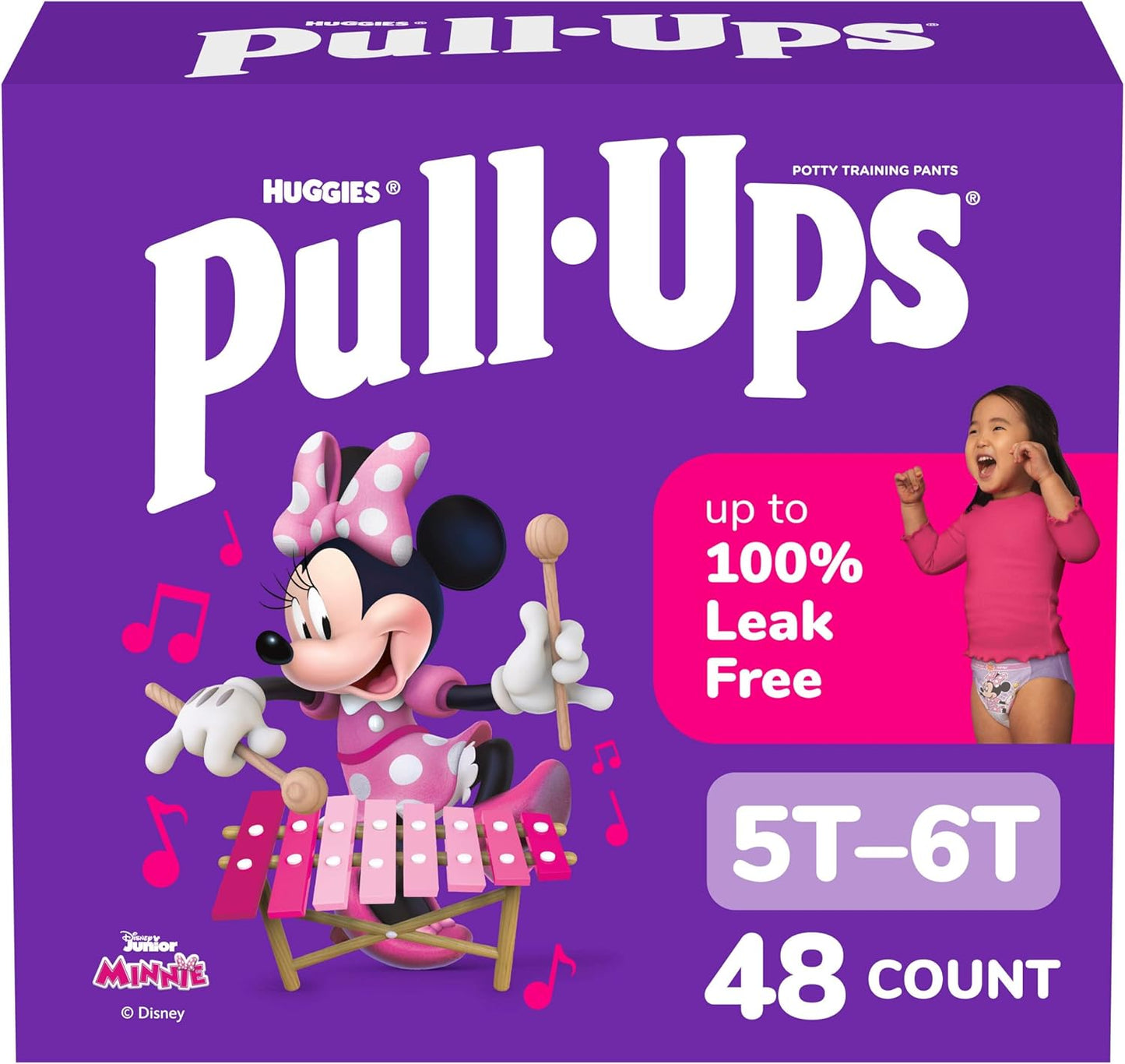 Pull-Ups Girls' Potty Training Pants, Size 5T-6T Training Underwear (50+ lbs), 48 Count